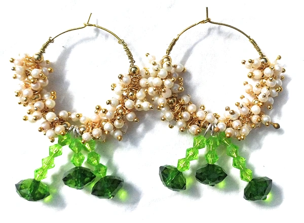 NIBRAS Seed Beads Crystal Hoops Earrings - B09JKVJRGW, 16gm, 6.5cm x 5cm x 1cm